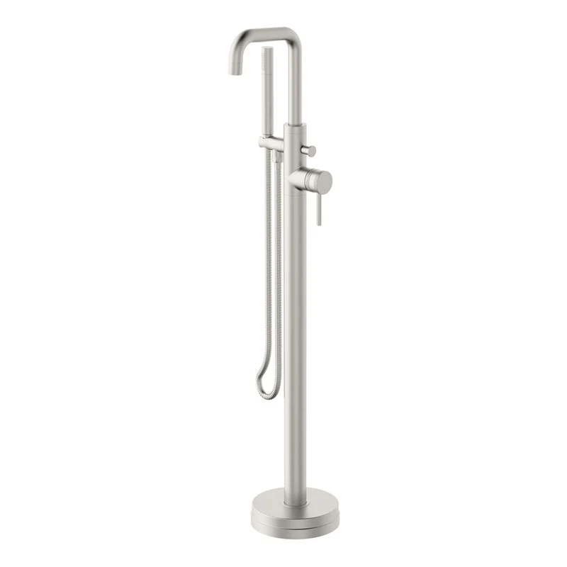 Exclusiv Floor Standing Bath Shower - Brushed Nickel