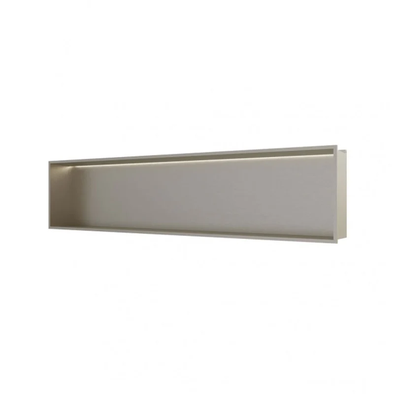 RAK INGOT 300mm x 1200mm Recessed Niche with LED Brushed Nickel