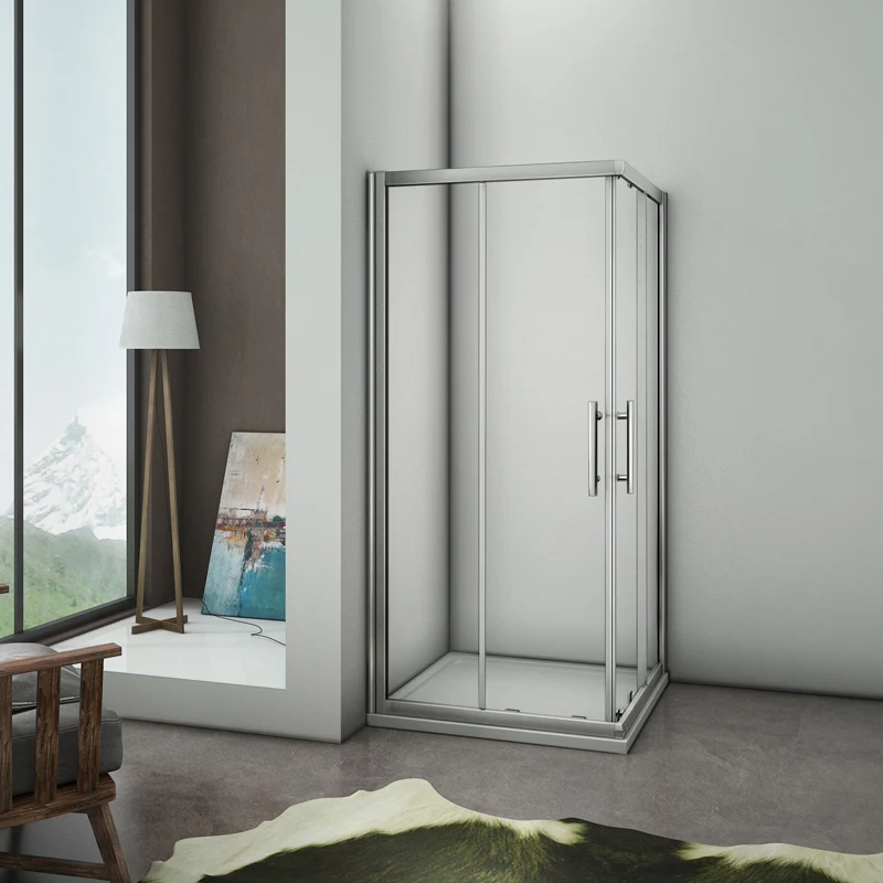 Aica porte de douche coulissante 100x80x195cm Aica cabine de douche avec receveur 80x100x3cm