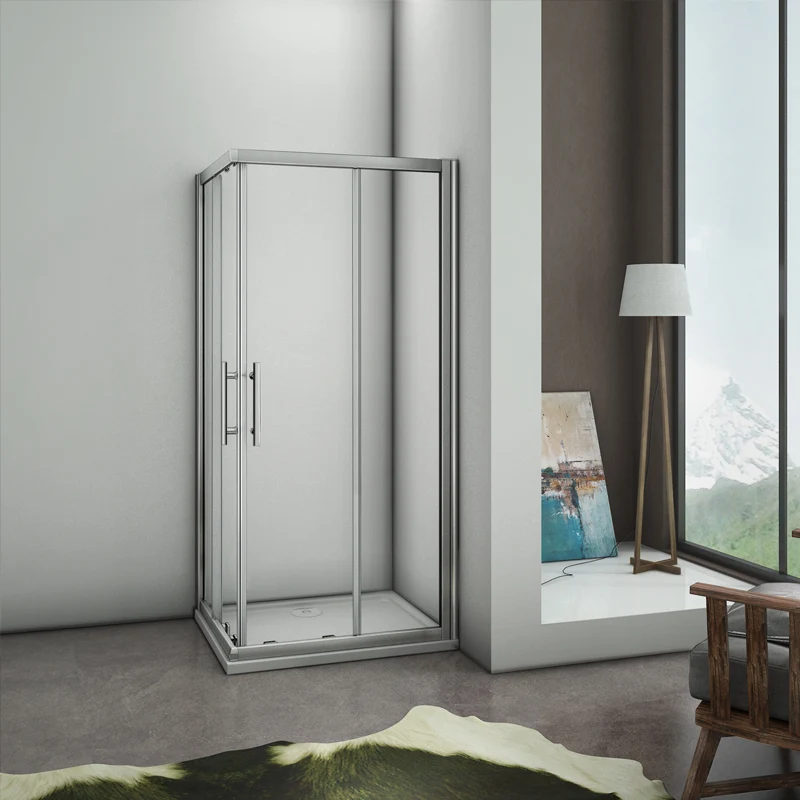 Aica porte de douche coulissante 100x80x195cm Aica cabine de douche avec receveur 80x100x3cm