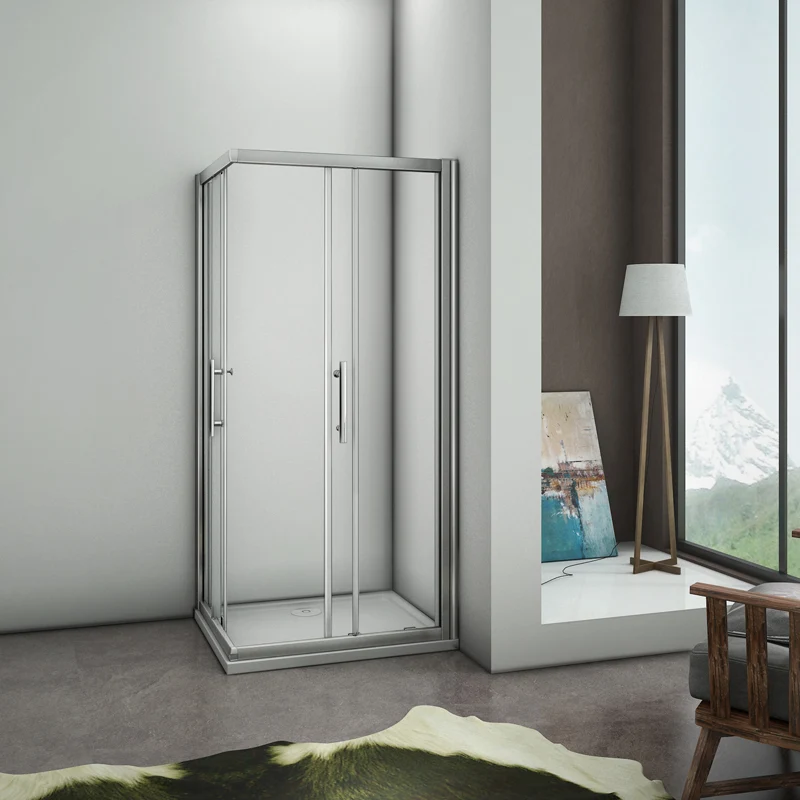 Aica porte de douche coulissante 100x80x195cm Aica cabine de douche avec receveur 80x100x3cm