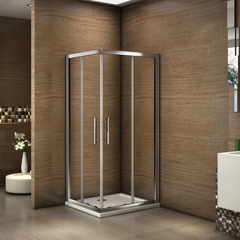Aica porte de douche coulissante 100x80x185cm cabine de douche avec receveur 80x100x3cm