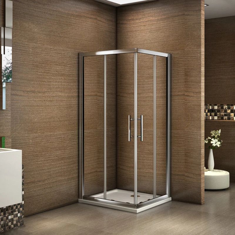 Aica porte de douche coulissante 100x80x185cm cabine de douche avec receveur 80x100x3cm