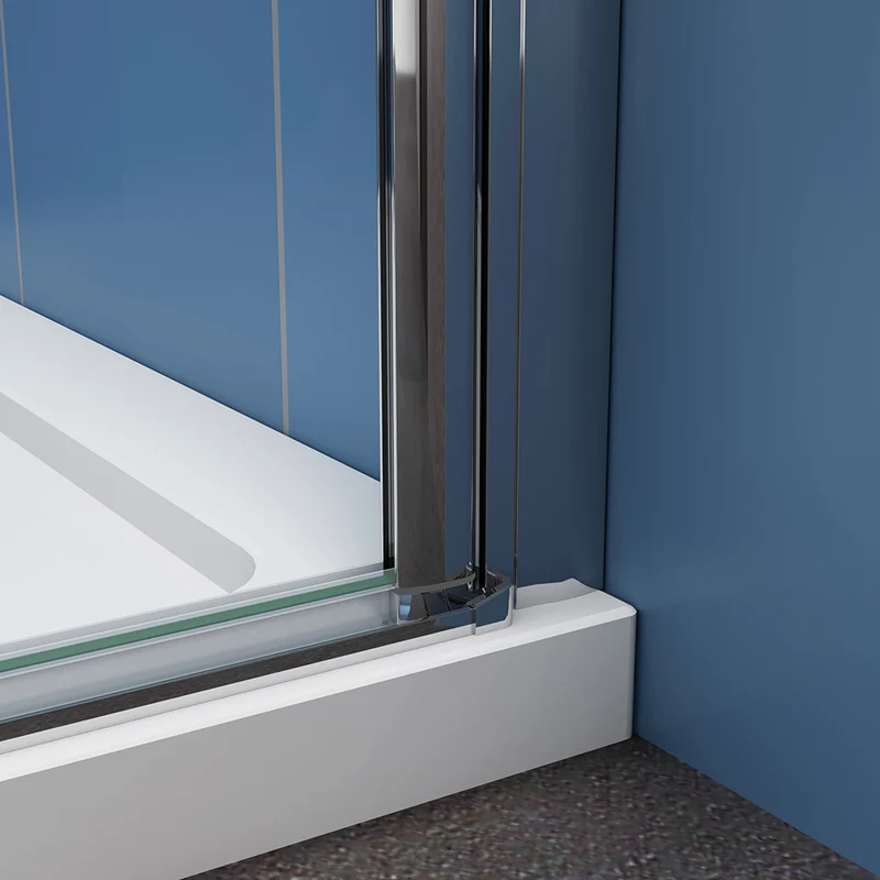 Aica porte de douche pivotante, 195cm hauteur, verre anticalcaire, installation en niche