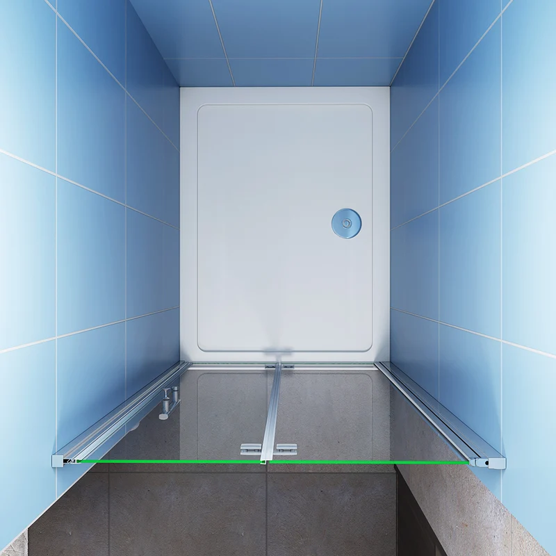 Aica porte de douche pivotante, 195cm hauteur, verre anticalcaire, installation en niche