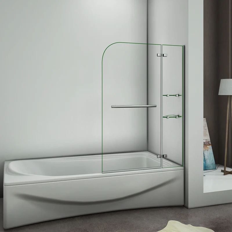 Aica 900/1000/1200x1400x5mm paravent pivotant, pare baignoire avec les étages