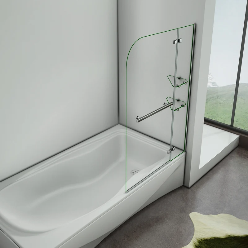 Aica 900/1000/1200x1400x5mm paravent pivotant, pare baignoire avec les étages