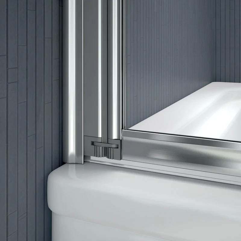 Aica 1000x1400x4mm pare baignoire, écran de baignoire, porte de baignoire, 4 volets pivotants pliants 180°, 4mm verre trempé