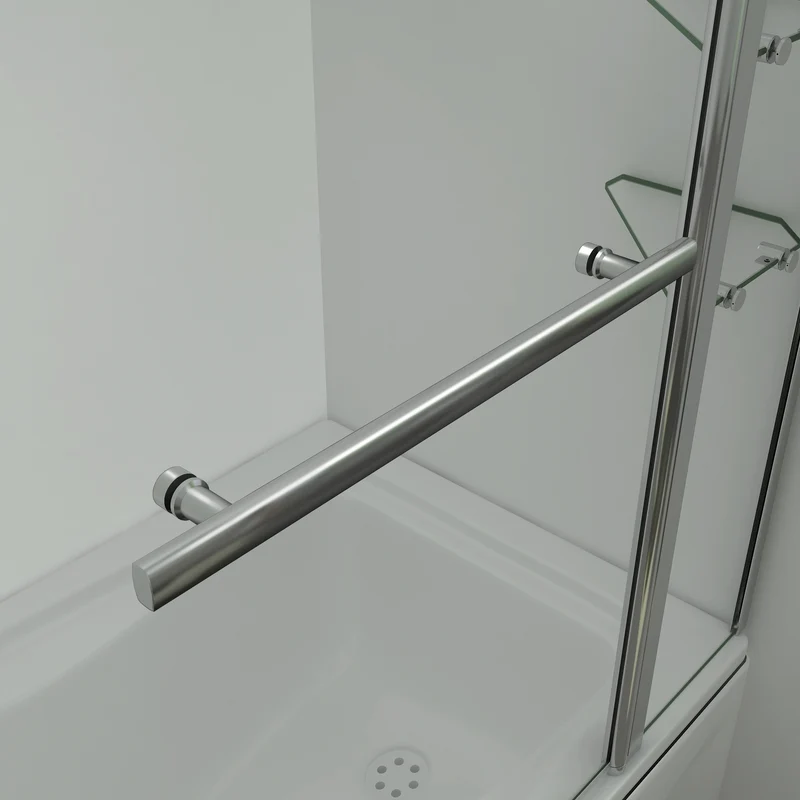 Aica 1000x1400x6mm pare baignoire pivotant 180°,écran de baignoire, porte de baignoire , 6mm verre trempé , porte-serviette, avec 2 étagères p-3
