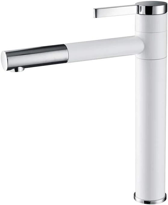 Robinet Mitigeur Lavabo et Vasque à bec rotatif - Zenith Blanc Chrome