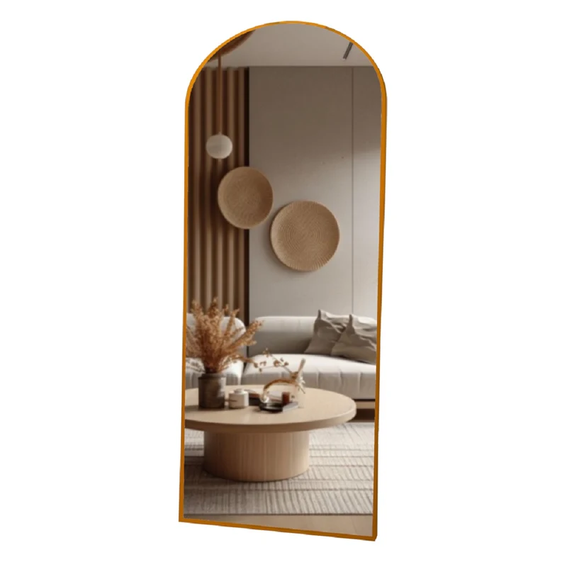Modena Arch Leaner Mirror Gold 80cm
