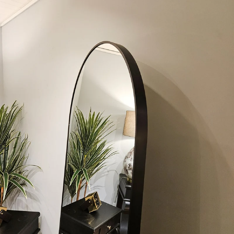 Modena Arch Leaner Mirror Black 80cm
