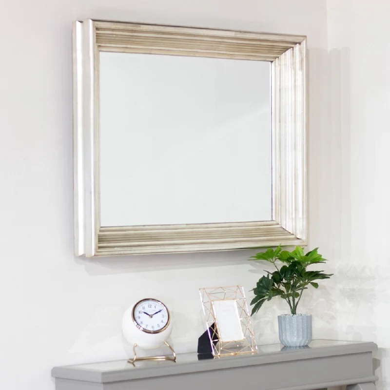 Lily Rectangle Mirror 78 x 98cm Champagne