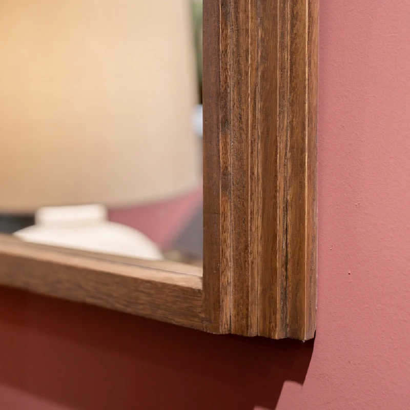 Stepped Arched Wall Mirror Natural 70 x 100cm