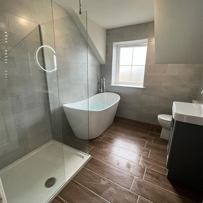 Viktor Benson Tahoe 1700 x 800mm Freestanding Double Ended Bath with Slim Over Flow & White Waste