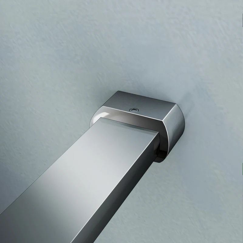 Aica paroi de douche pivotante avec une barre stabilisateur 140cm et paroi latérale à l'italienne, en 8mm verre anticalcaire, hauteur 200cm