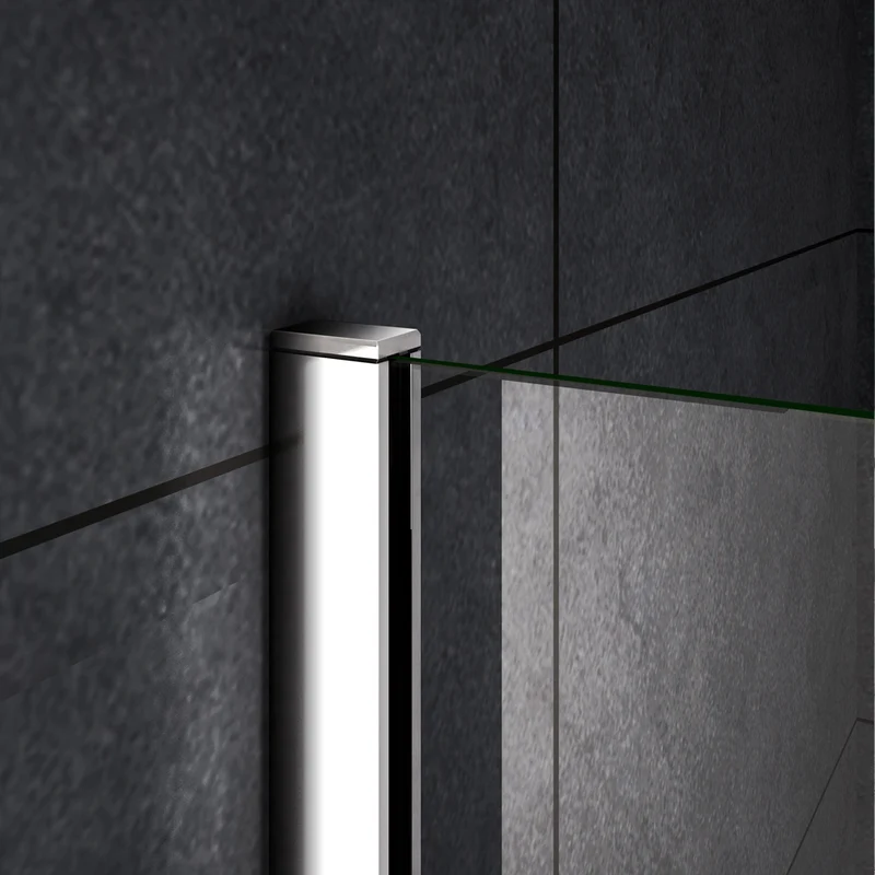 Aica paroi de douche à l'italienne, paroi de douche en 8mm verre anticalcaire, livré avec une barre extensible 70-120cm