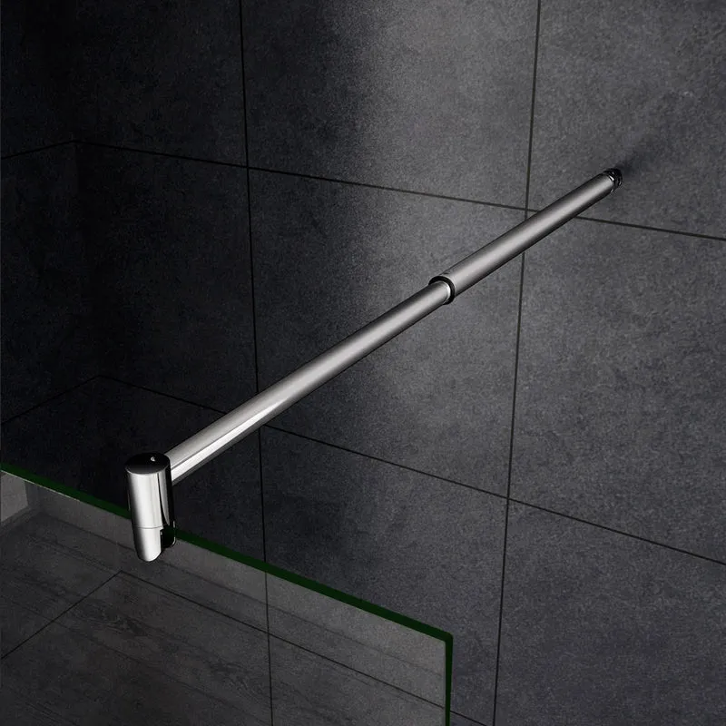 Aica paroi de douche à l'italienne, paroi de douche en 8mm verre anticalcaire, livré avec une barre extensible 70-120cm
