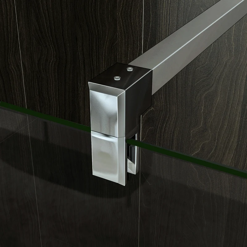 Aica paroi de douche à l'italienne avec barre de fixation 90cm, paroi de douche en 8mm verre anticalcaire