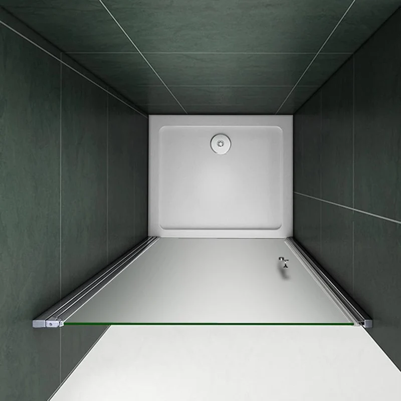 Aica porte de douche pivotante 185cm hauteur verre anticalcaire et sablé installation en niche