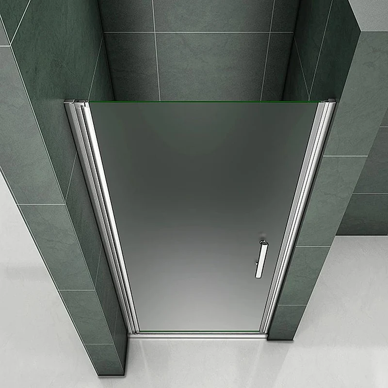 Aica porte de douche pivotante 185cm hauteur verre anticalcaire et sablé installation en niche