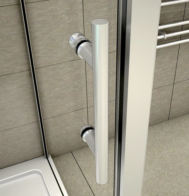 Aica cabine de douche, porte de douche coulissante en niche l'accès au centre avec paroi latérale, verre de sécurité transparent