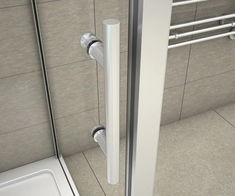 Aica cabine de douche en forme U, une porte de douche coulissante avec 2 parois latérales, verre transparent