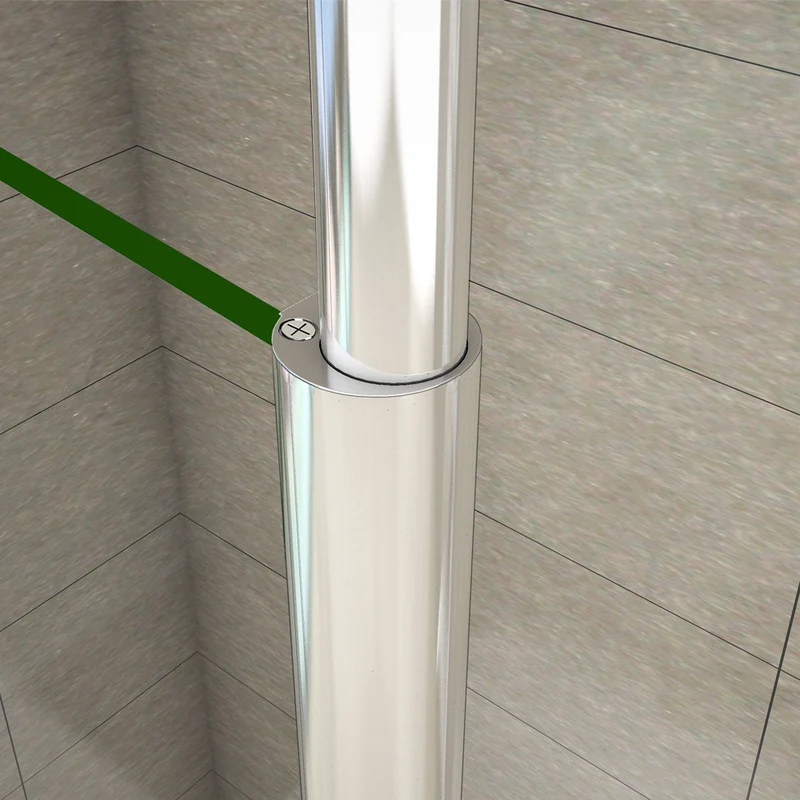 Aica paroi de douche à l'italienne avec une barre de fixé à plafond, paroi de douche, 8mm verre anticalcaire