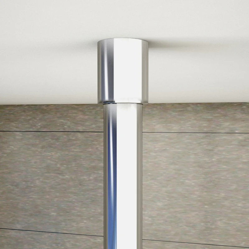 Aica paroi de douche à l'italienne avec une barre de fixé à plafond, paroi de douche, 8mm verre anticalcaire