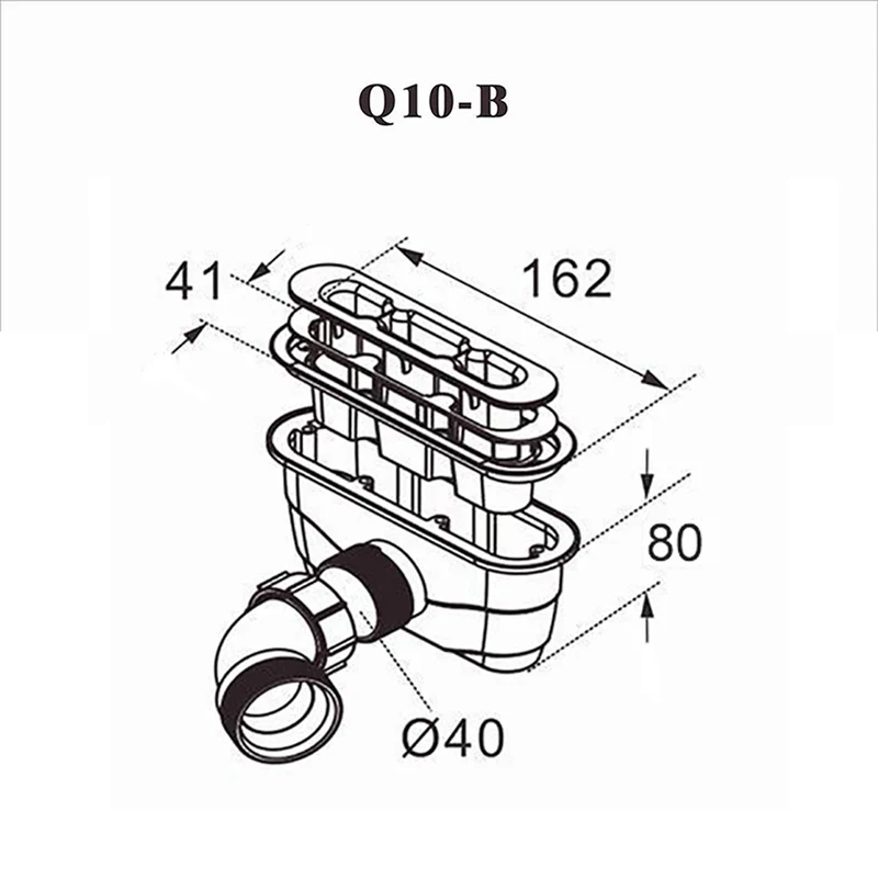 Aica Receveur De Douche Extra-plat Bac à Douche Noir, Grille Inoxydable Et Bonde De Série Incluses
