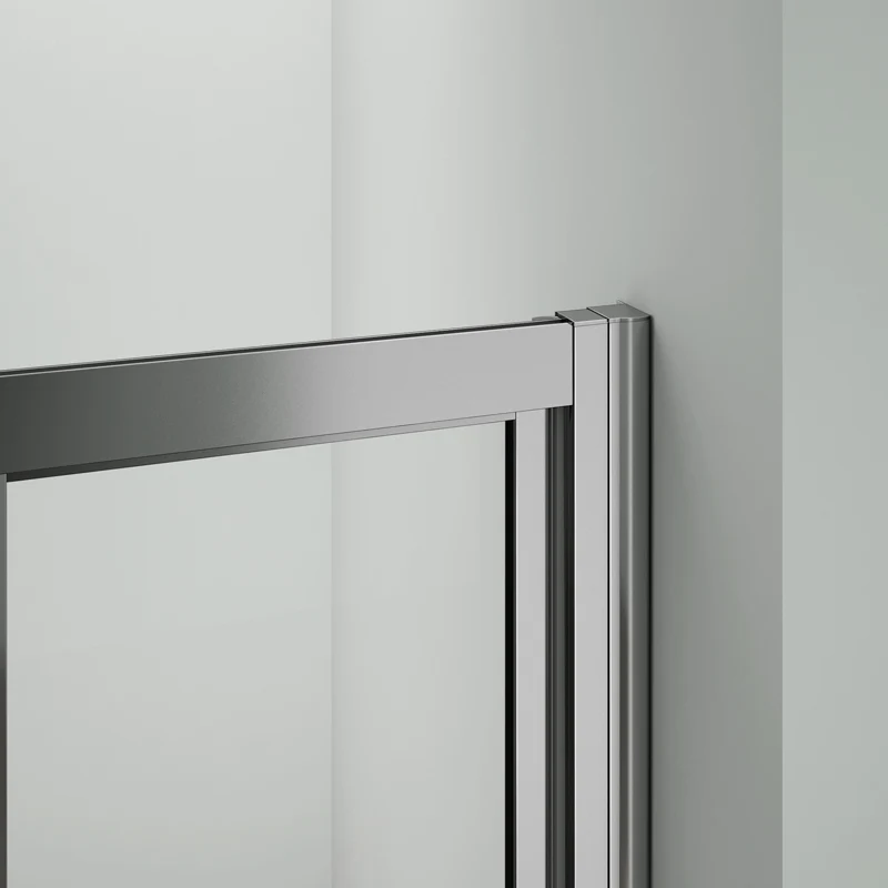 Aica cabine de douche pliante, porte de douche pliante avec une paroi de douche fixe, verre de sécurité et transparent