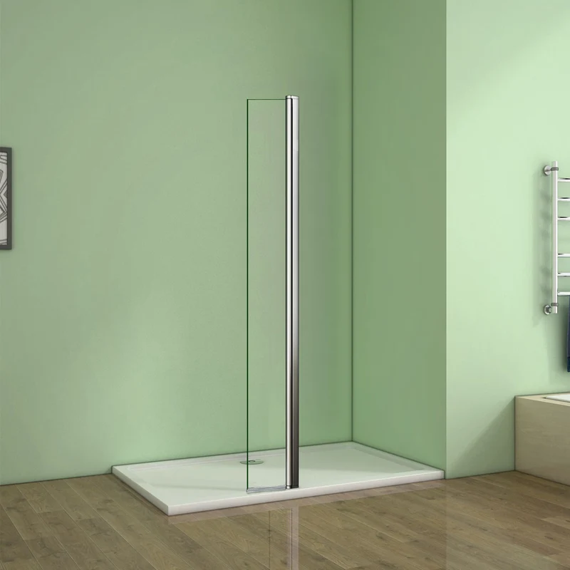 Aica paroi de douche volet pivotant seul pour paroi de douche à l’italienne en 8mm verre anticalcaire, 30/40cm largeur disponible