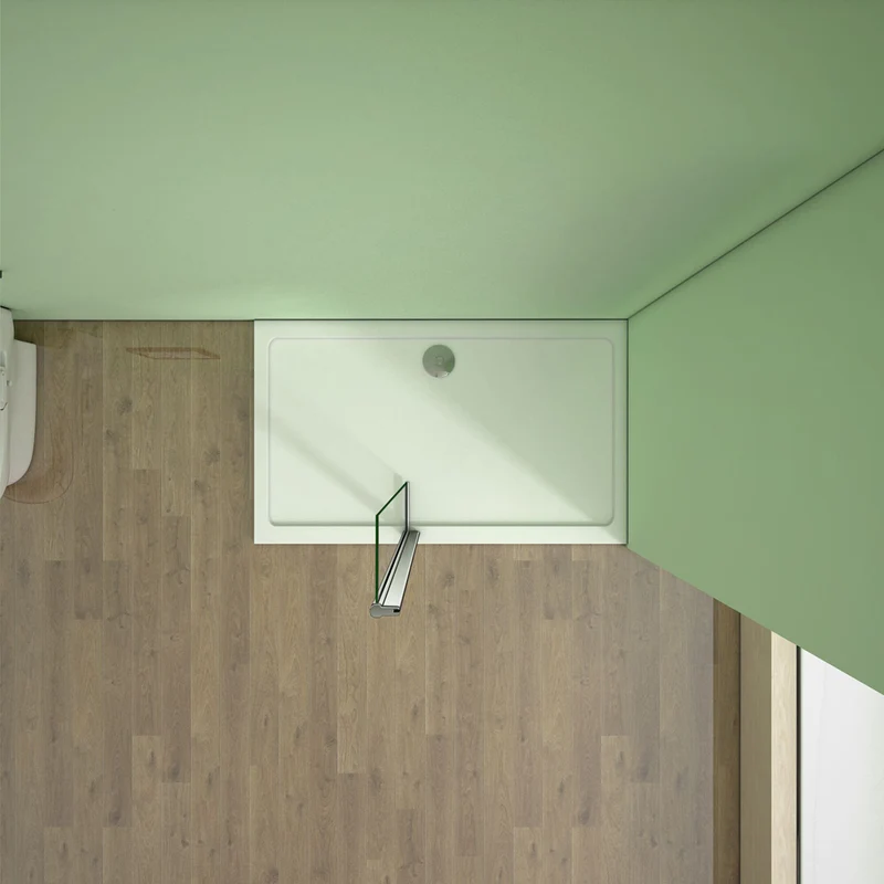 Aica paroi de douche volet pivotant seul pour paroi de douche à l’italienne en 8mm verre anticalcaire, 30/40cm largeur disponible