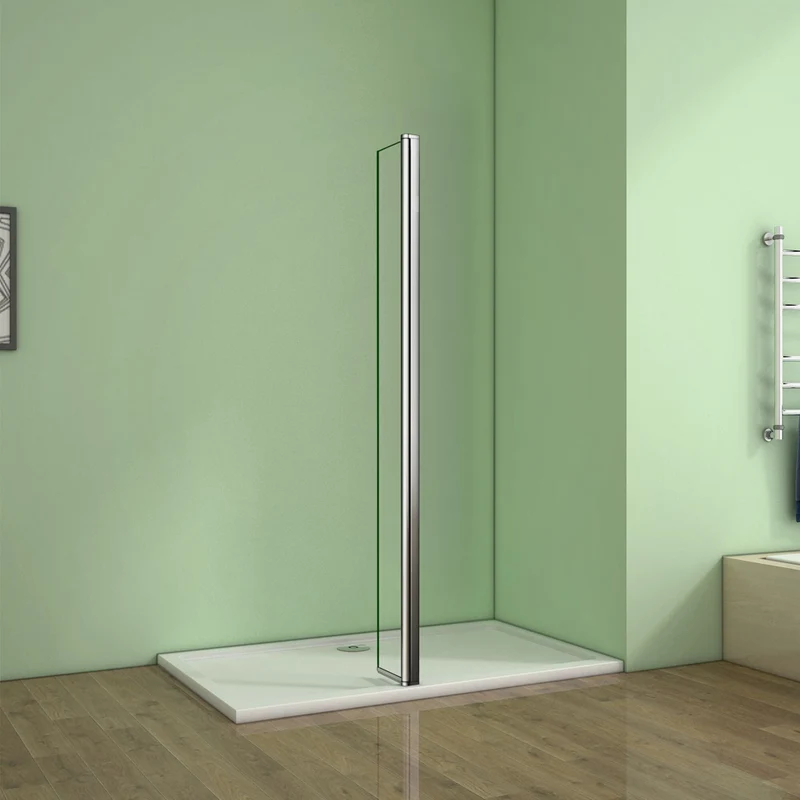 Aica paroi de douche volet pivotant seul pour paroi de douche à l’italienne en 8mm verre anticalcaire, 30/40cm largeur disponible