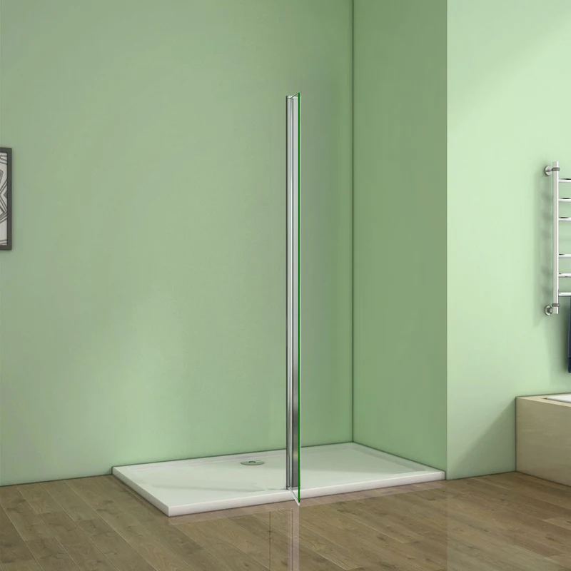 Aica paroi de douche volet pivotant seul pour paroi de douche à l’italienne en 8mm verre anticalcaire, 30/40cm largeur disponible