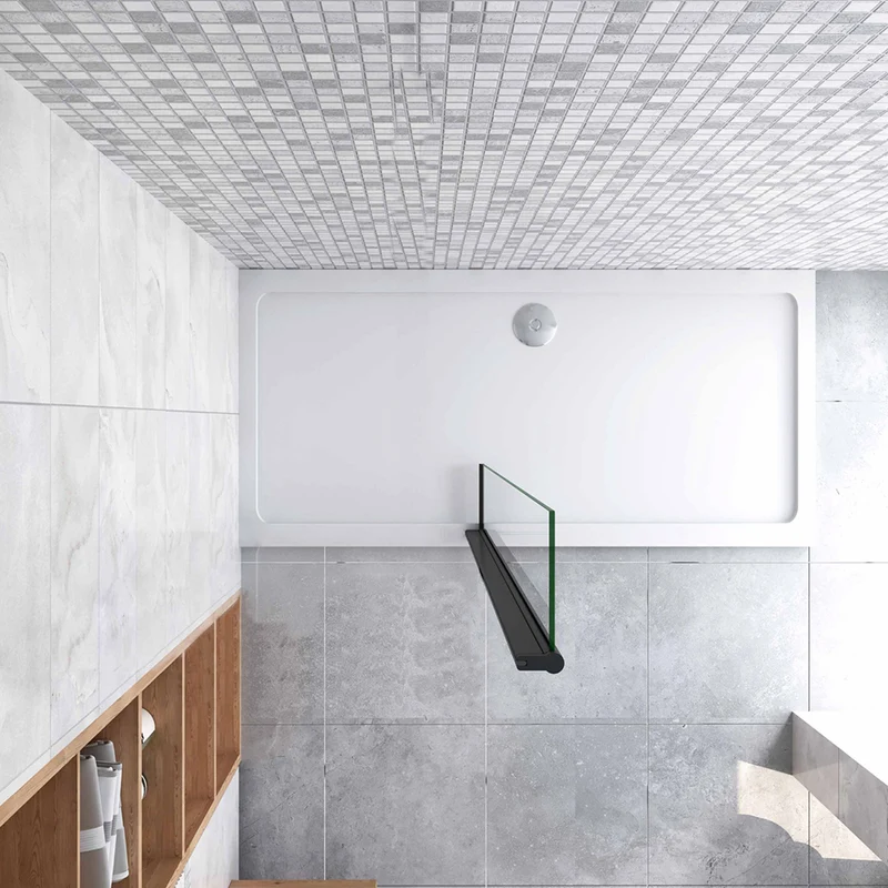 Aica paroi de douche volet pivotant seul pour paroi de douche à l’italienne en 8mm verre anticalcaire, 30/40cm largeur disponible