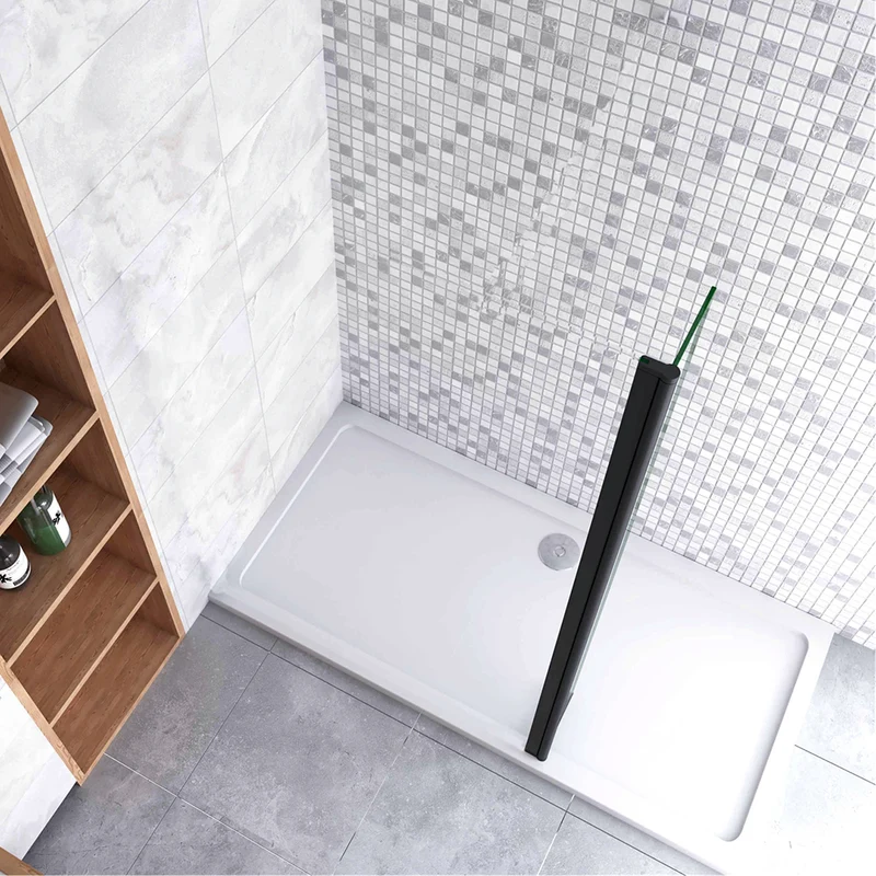 Aica paroi de douche volet pivotant seul pour paroi de douche à l’italienne en 8mm verre anticalcaire, 30/40cm largeur disponible