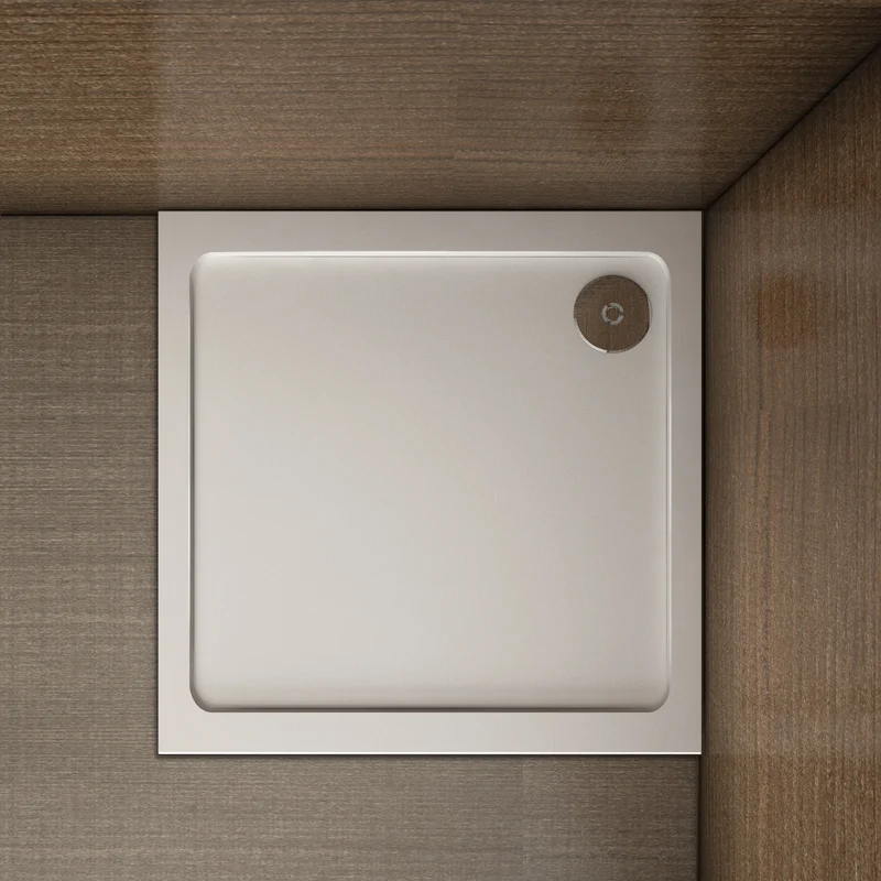 Aica receveur de douche estra plat rectangulaire bac à douche avec le bonde de douche et le siphon 90cm, sq