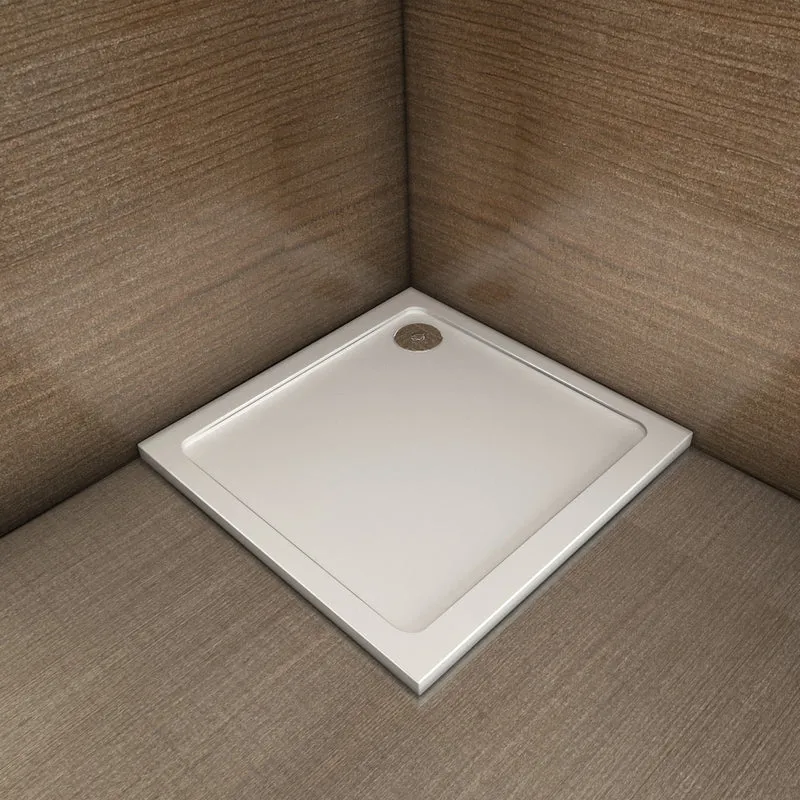 Aica receveur de douche estra plat rectangulaire bac à douche avec le bonde de douche et le siphon 90cm, sq