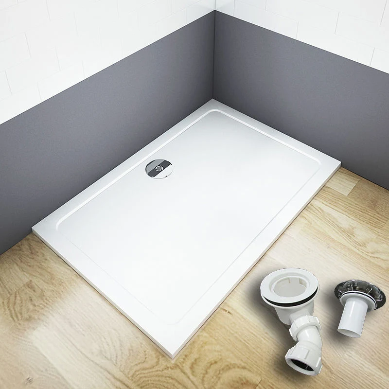 Aica receveur de douche estra plat rectangulaire bac à douche avec le bonde de douche et le siphon 90cm, re