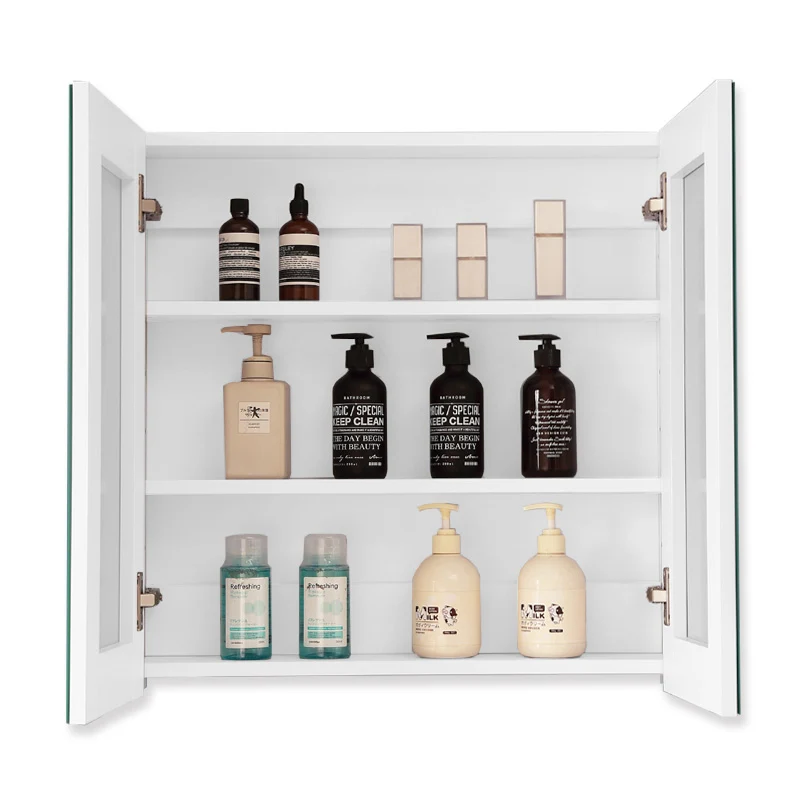 Ensemble de meubles de salle de bain, Meuble sous vasque sur pieds 2 portes, vasque céramique et cabinet miroir 60cm