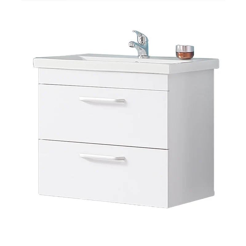 Lot de meuble de salle de bain complet avec meuble+vasque+miroir
