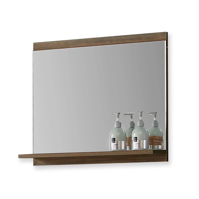 Ensemble de meubles de salle de bain, Meuble de rangement 1 tiroir 58 cm+Vasque en céramique+miroir avec tablette