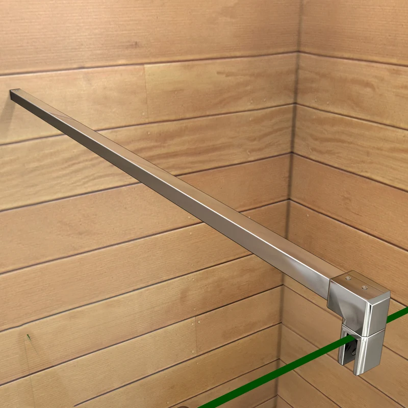 Aica paroi de douche à l'italienne avec une retour pivotante 30cm et barre de fixation 90cm, paroi de douche en verre anticalcaire