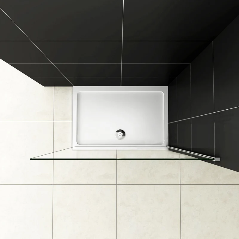 Aica paroi de douche 10mm paroi de douche à l'italienne verre anticalcaire paroi de fixation sans receveur