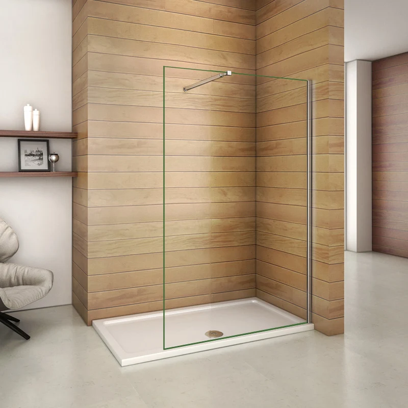 Aica paroi de douche à l'italienne en 8mm verre anticalcaire avec/sans colonne de douche thermostatique