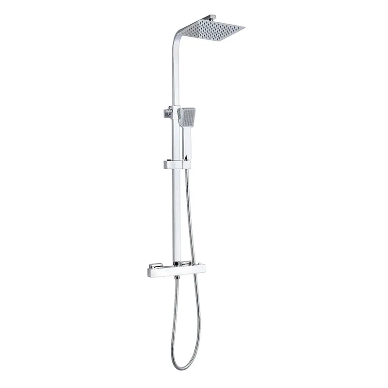 Aica paroi de douche à l'italienne en 8mm verre anticalcaire avec/sans colonne de douche thermostatique