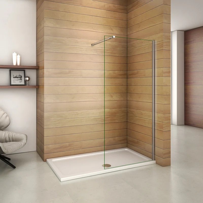 Aica paroi de douche à l'italienne en 8mm verre anticalcaire avec/sans colonne de douche thermostatique