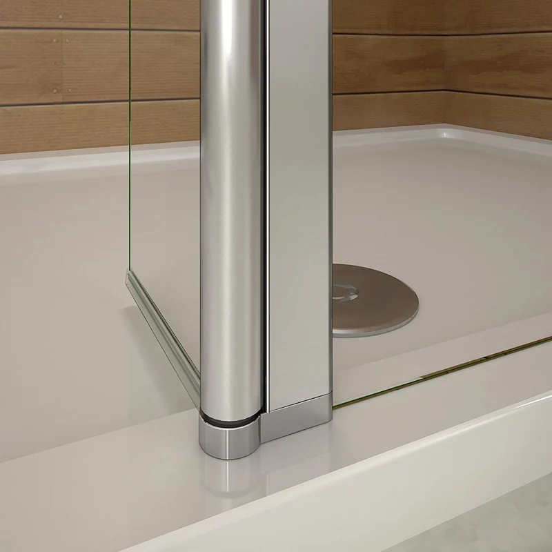 Aica paroi de douche à l'italienne en verre bande centrale sablé avec un retour pivotant de 40 cm et une satbislisation de 140cm