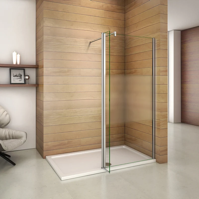 Aica paroi de douche à l'italienne en verre bande centrale sablé avec un retour pivotant de 40 cm et une satbislisation de 90cm